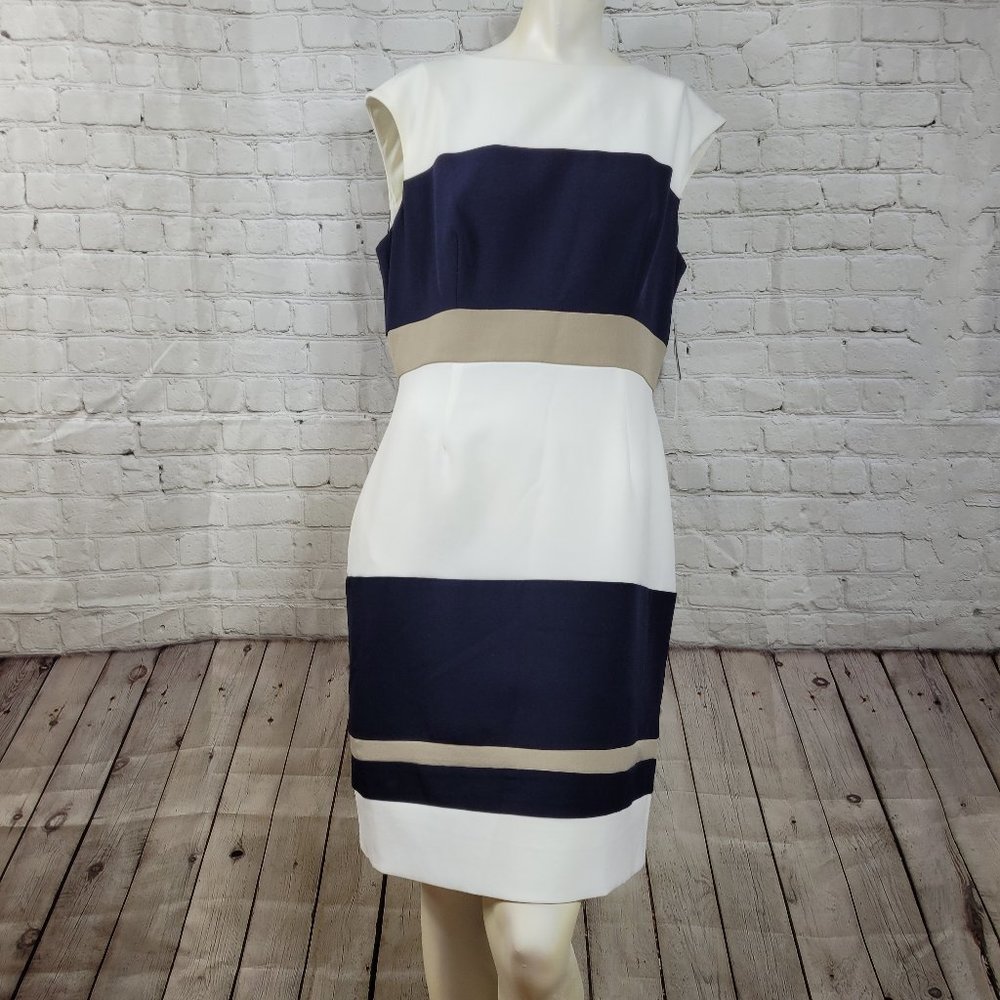 Studio One New York Women's Sleeveless Color Block Sheath Dress NWT